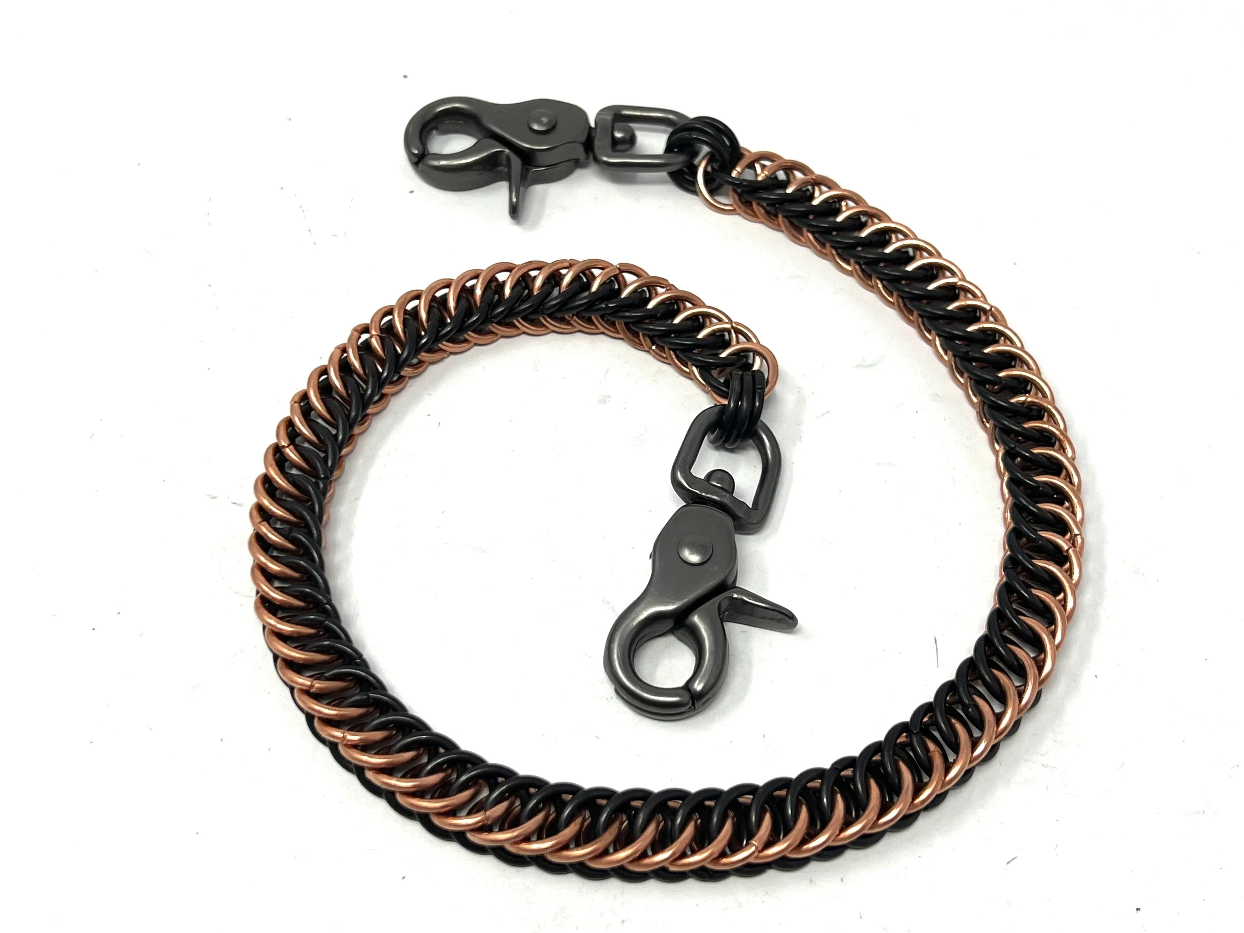 22 Inch Half Persian Wallet Chain - Black & Copper