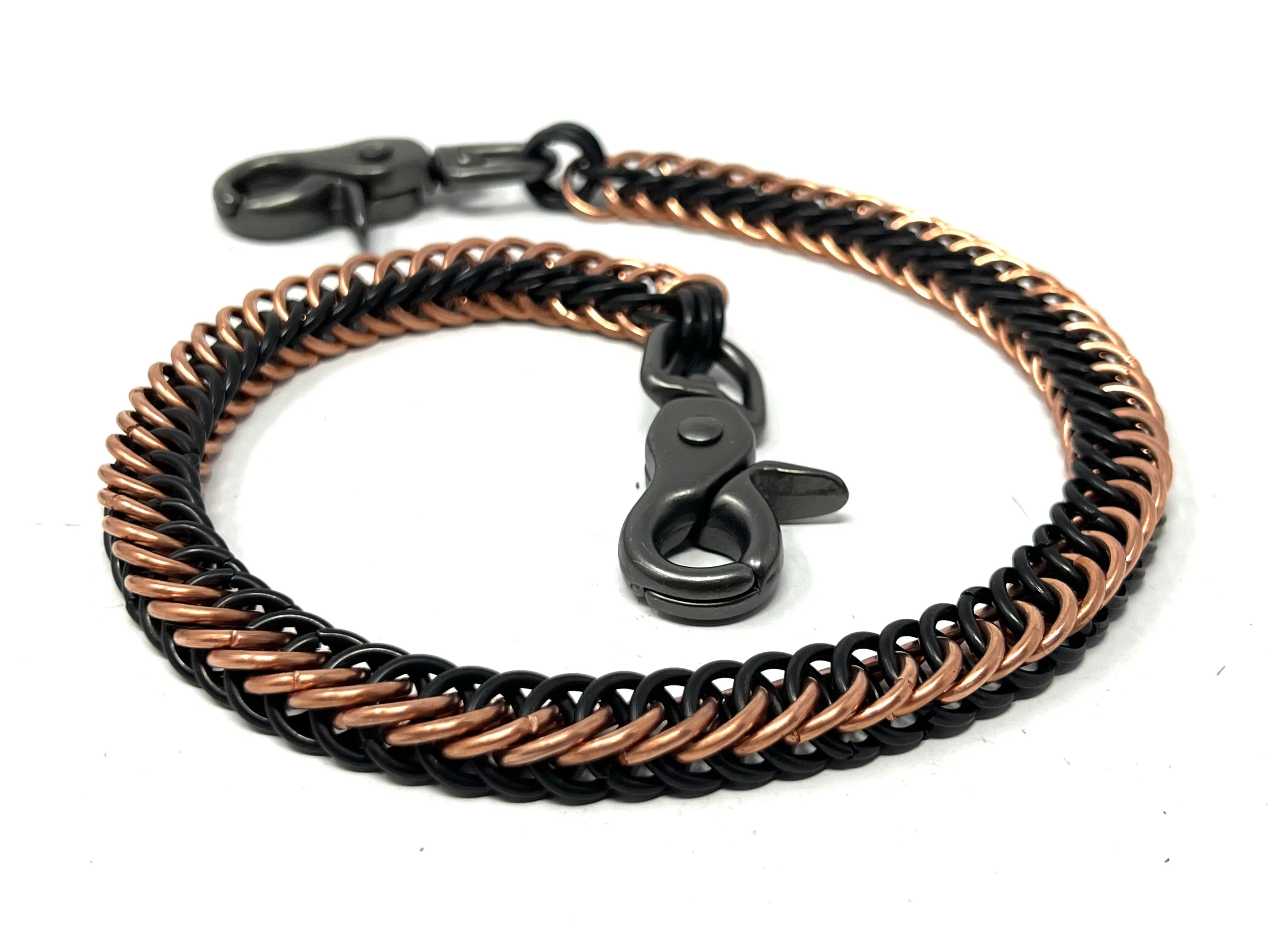 22 Inch Half Persian Wallet Chain - Black & Copper