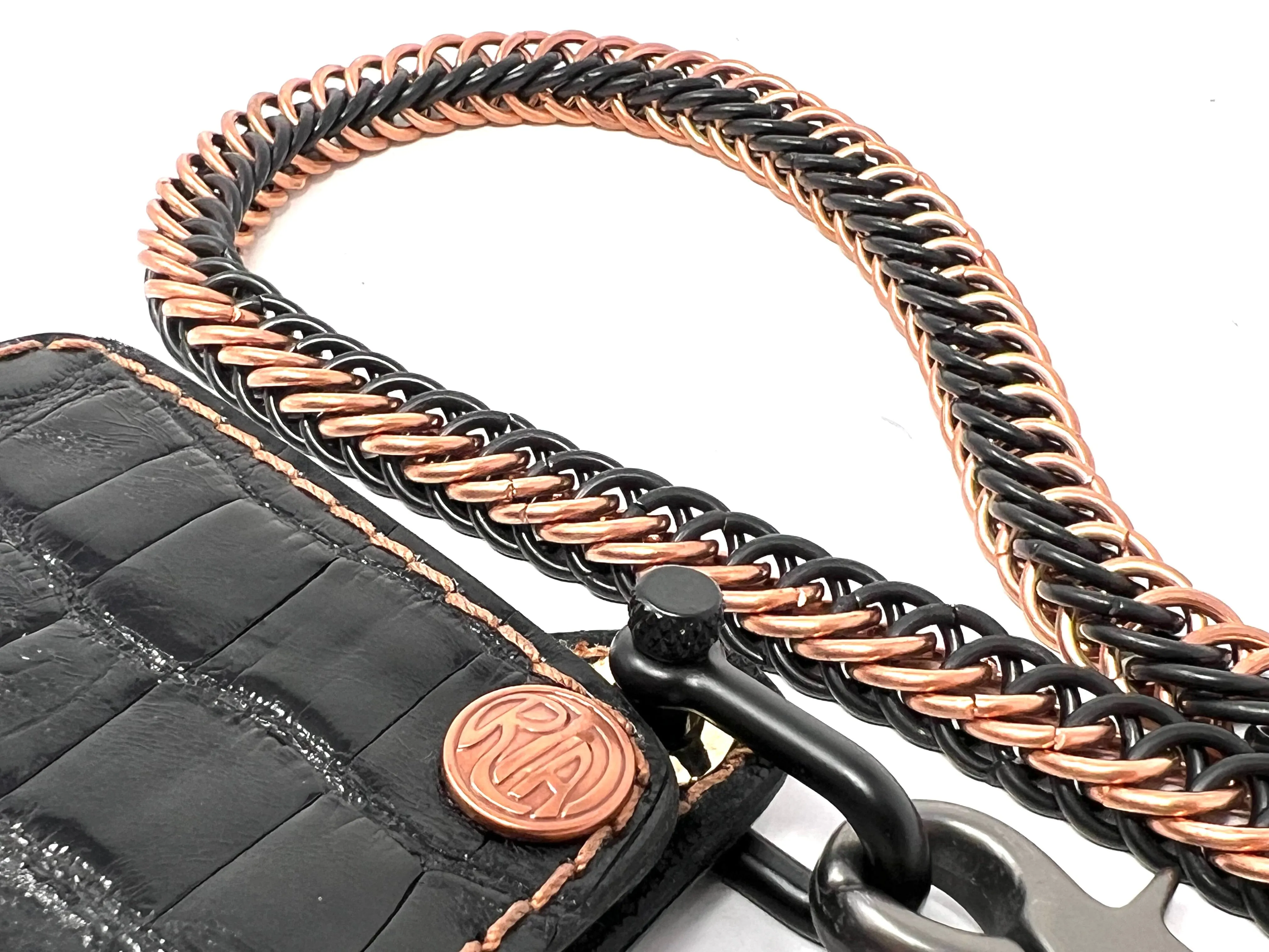 22 Inch Half Persian Wallet Chain - Black & Copper