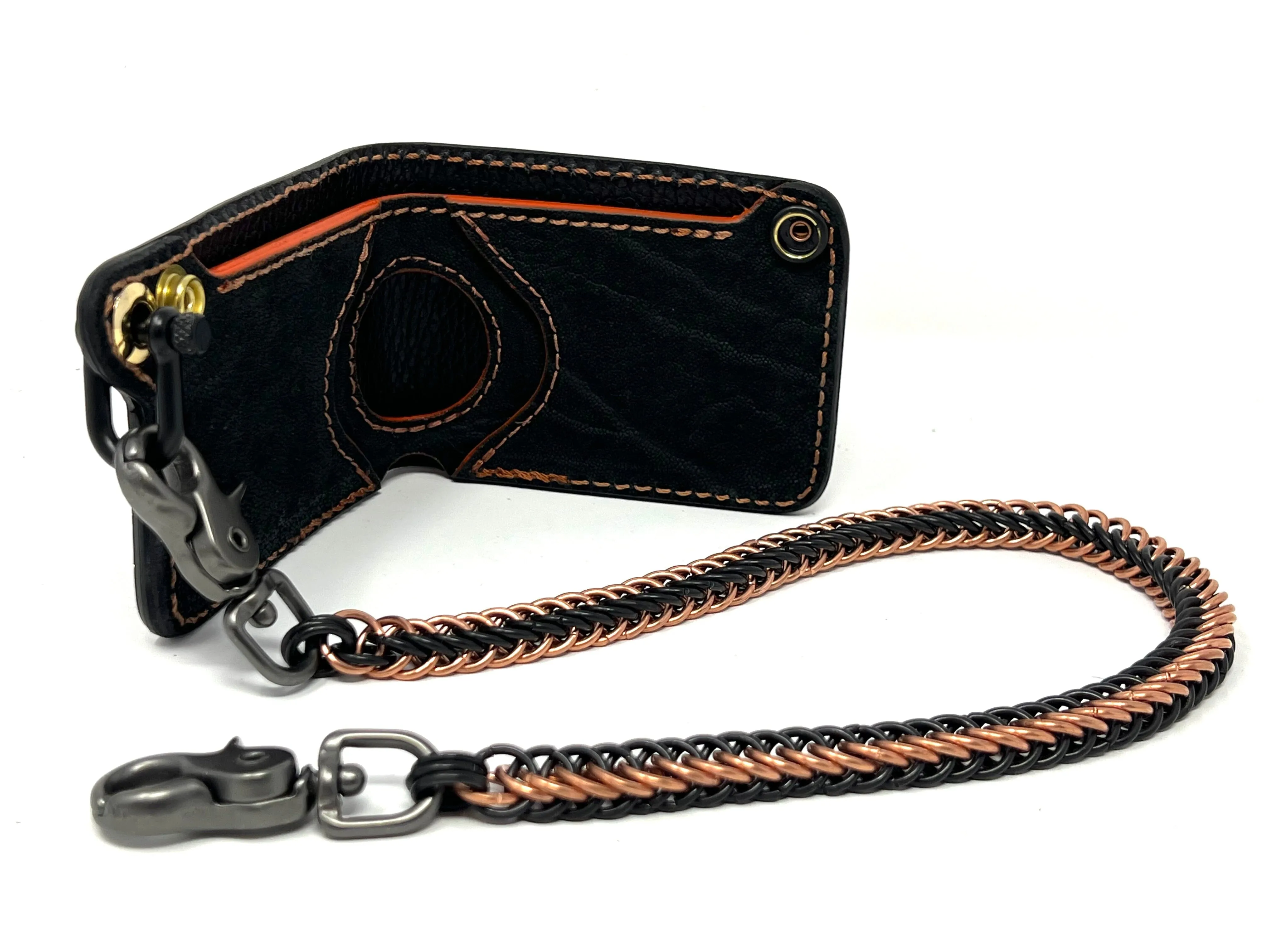 22 Inch Half Persian Wallet Chain - Black & Copper