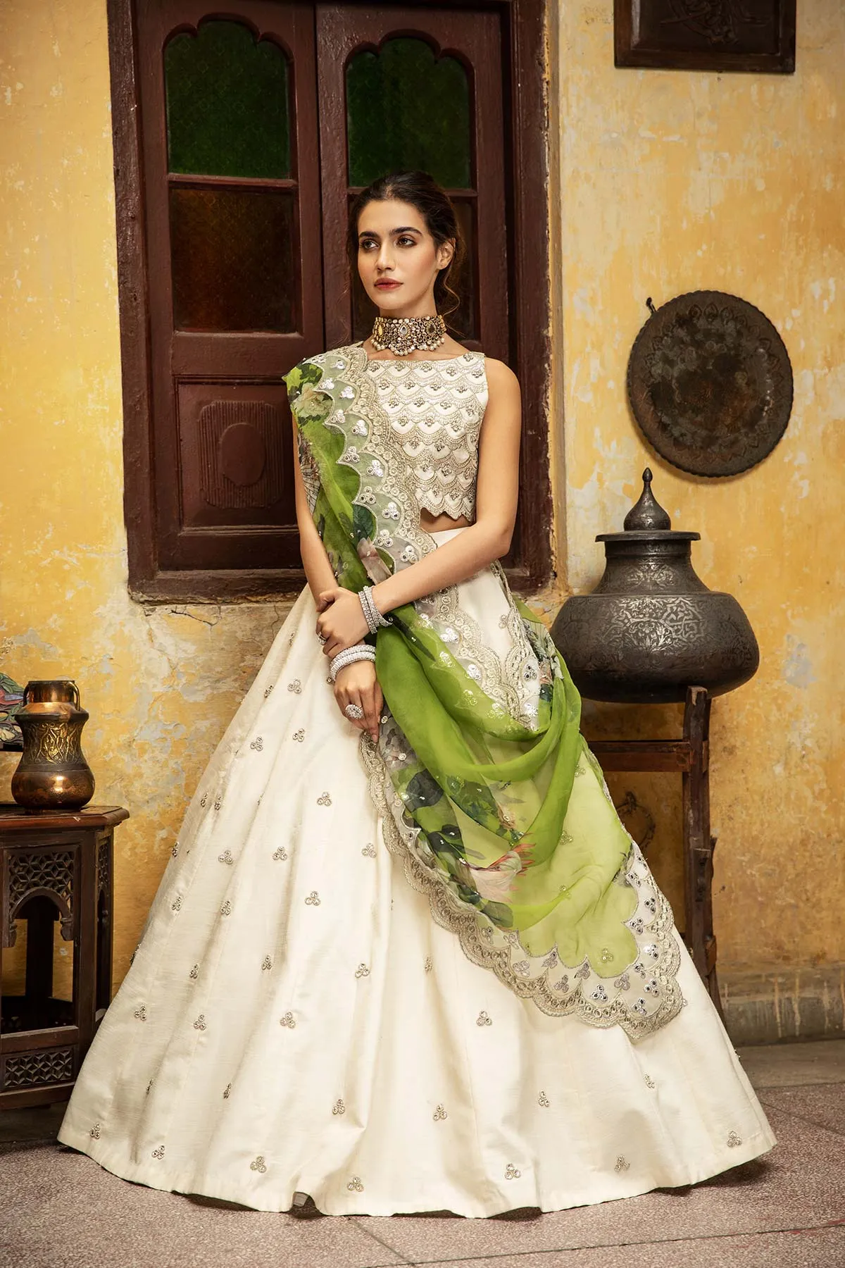 3 Pc Embroidered Silk Lehnga STM21-15