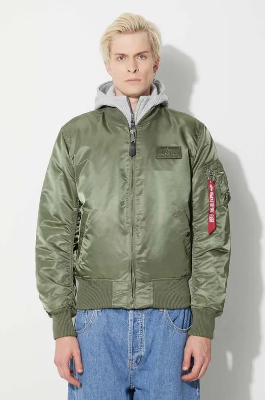 Alpha Industries jacket MA-1 D-Tec men's green color 183110.01