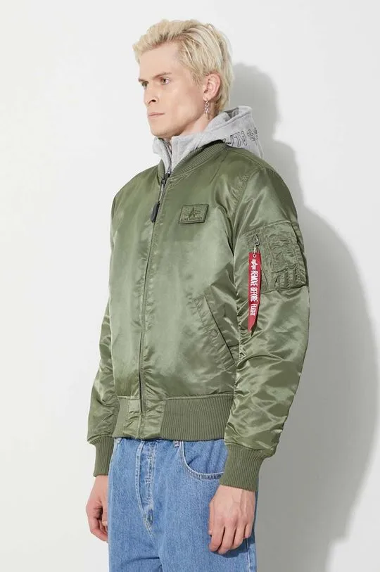 Alpha Industries jacket MA-1 D-Tec men's green color 183110.01