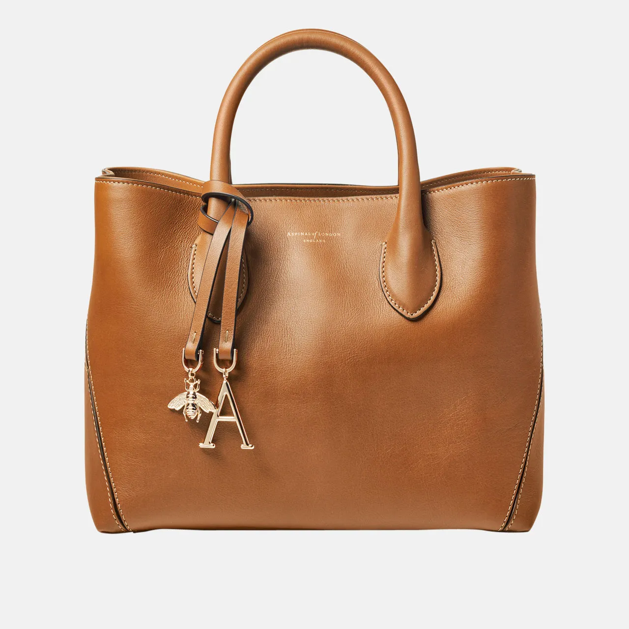 ASPINAL OF LONDON ONLINE EXCLUSIVE London Midi Smooth Leather Tote Bag - Tan