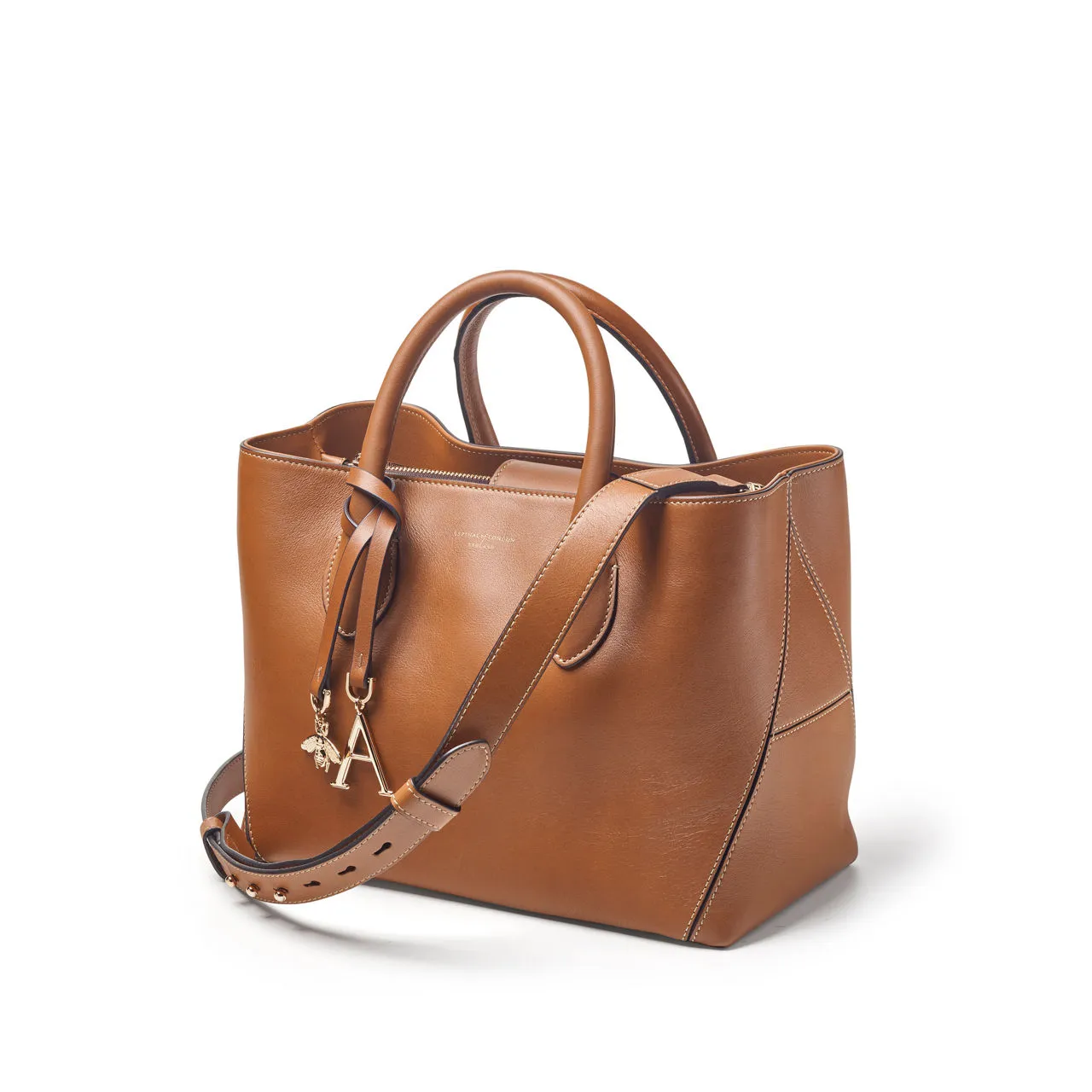 ASPINAL OF LONDON ONLINE EXCLUSIVE London Midi Smooth Leather Tote Bag - Tan