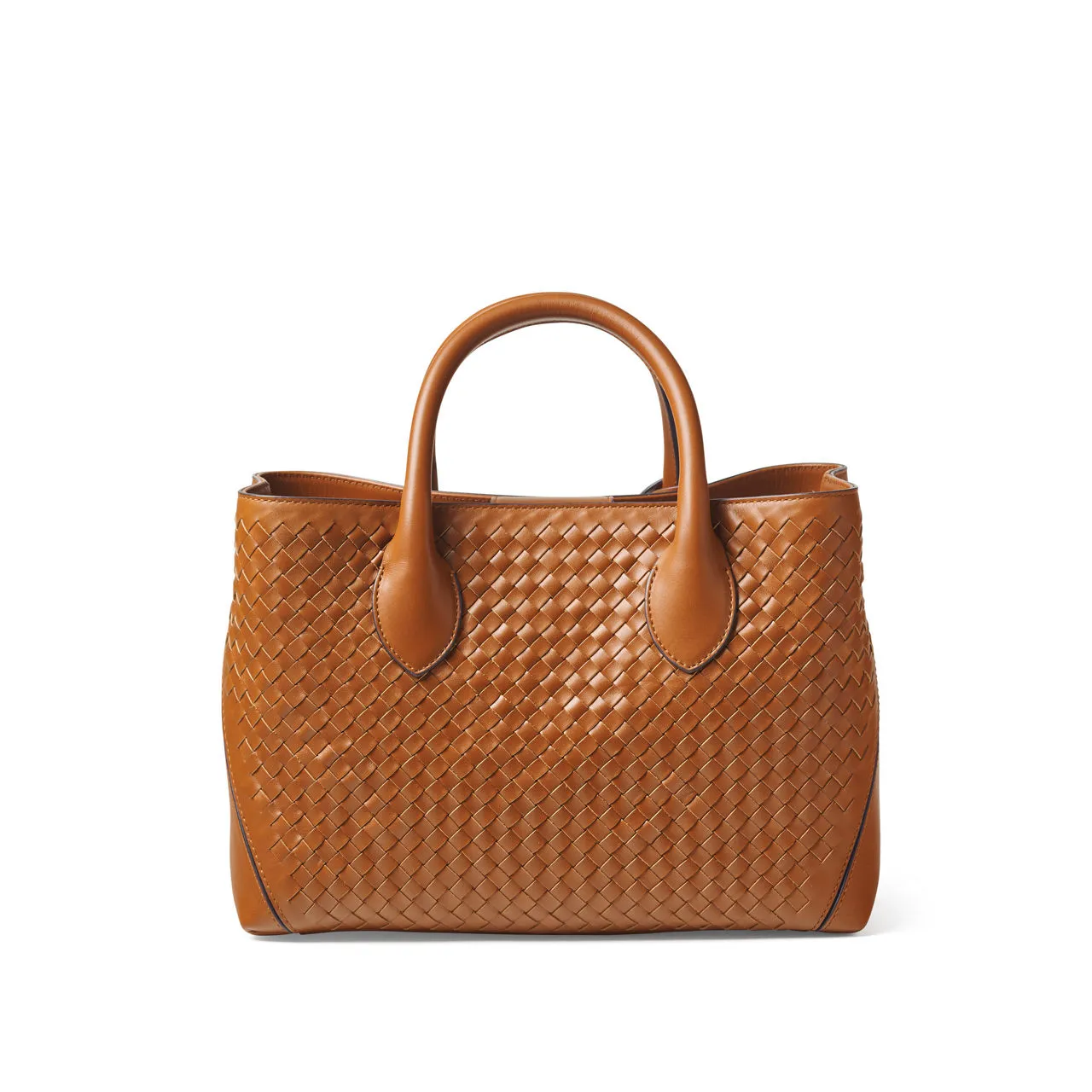 ASPINAL OF LONDON ONLINE EXCLUSIVE London Small Woven Leather Tote Bag - Tan