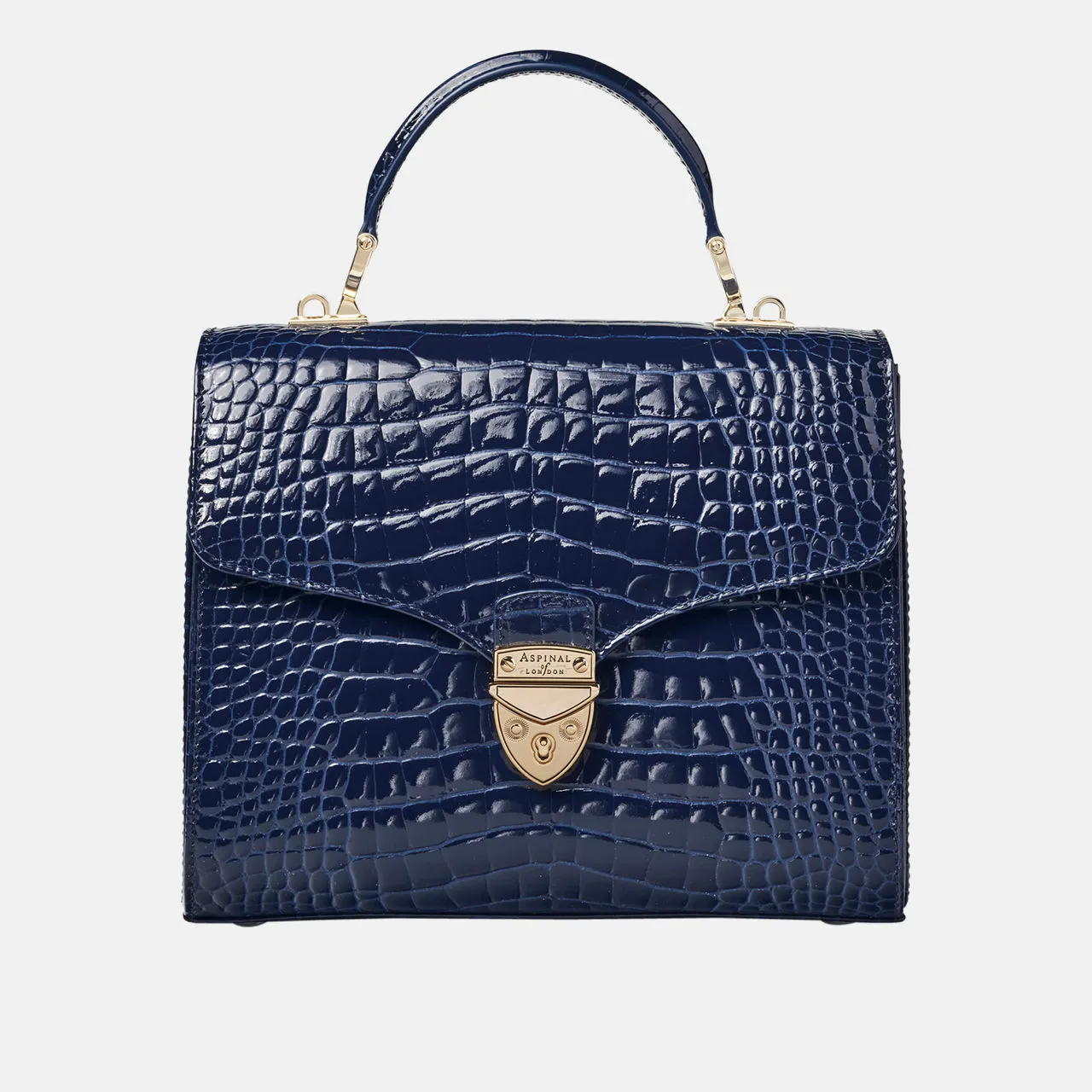 ASPINAL OF LONDON ONLINE EXCLUSIVE Mayfair® Patent-Croc Crossbody Bag - Midnight