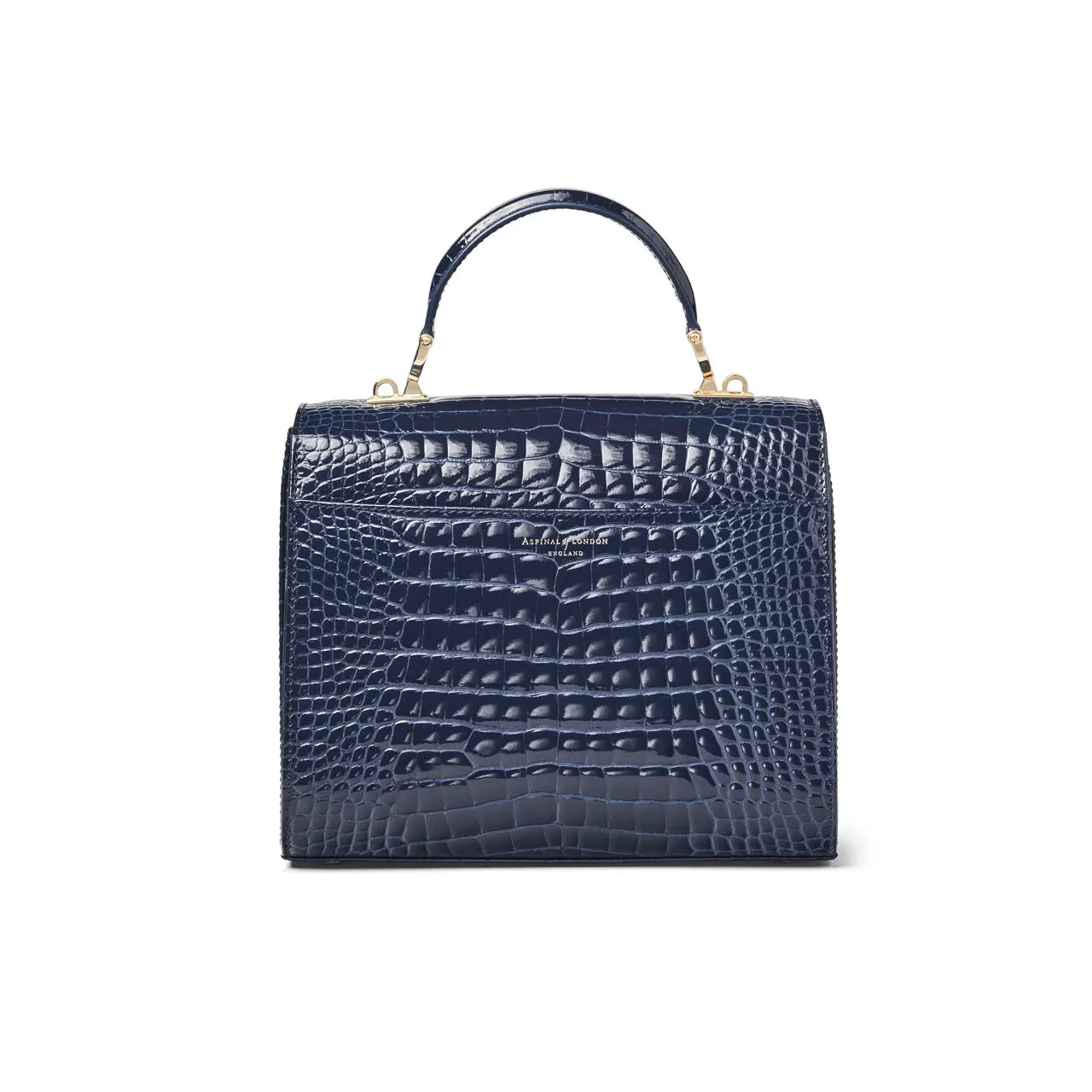 ASPINAL OF LONDON ONLINE EXCLUSIVE Mayfair® Patent-Croc Crossbody Bag - Midnight