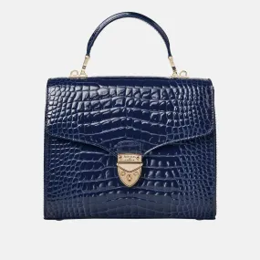 ASPINAL OF LONDON ONLINE EXCLUSIVE Mayfair® Patent-Croc Crossbody Bag - Midnight