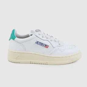 Autry White And Green Low Sneaker