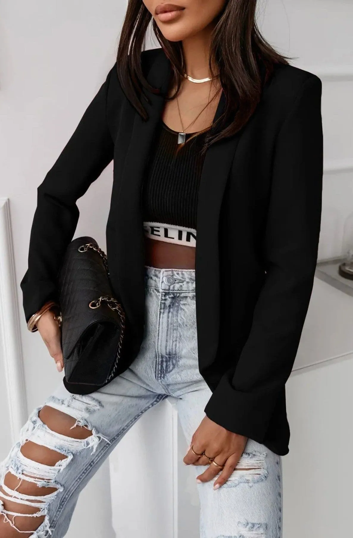 Blazer Oversized Carerra Blazer Jacket- Black