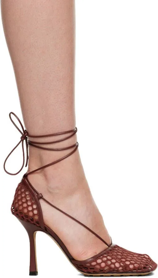 Bottega Veneta Burgundy Stretch Web Heels