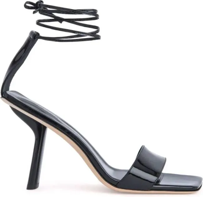 BY FAR Devon 100mm leather sandals Black