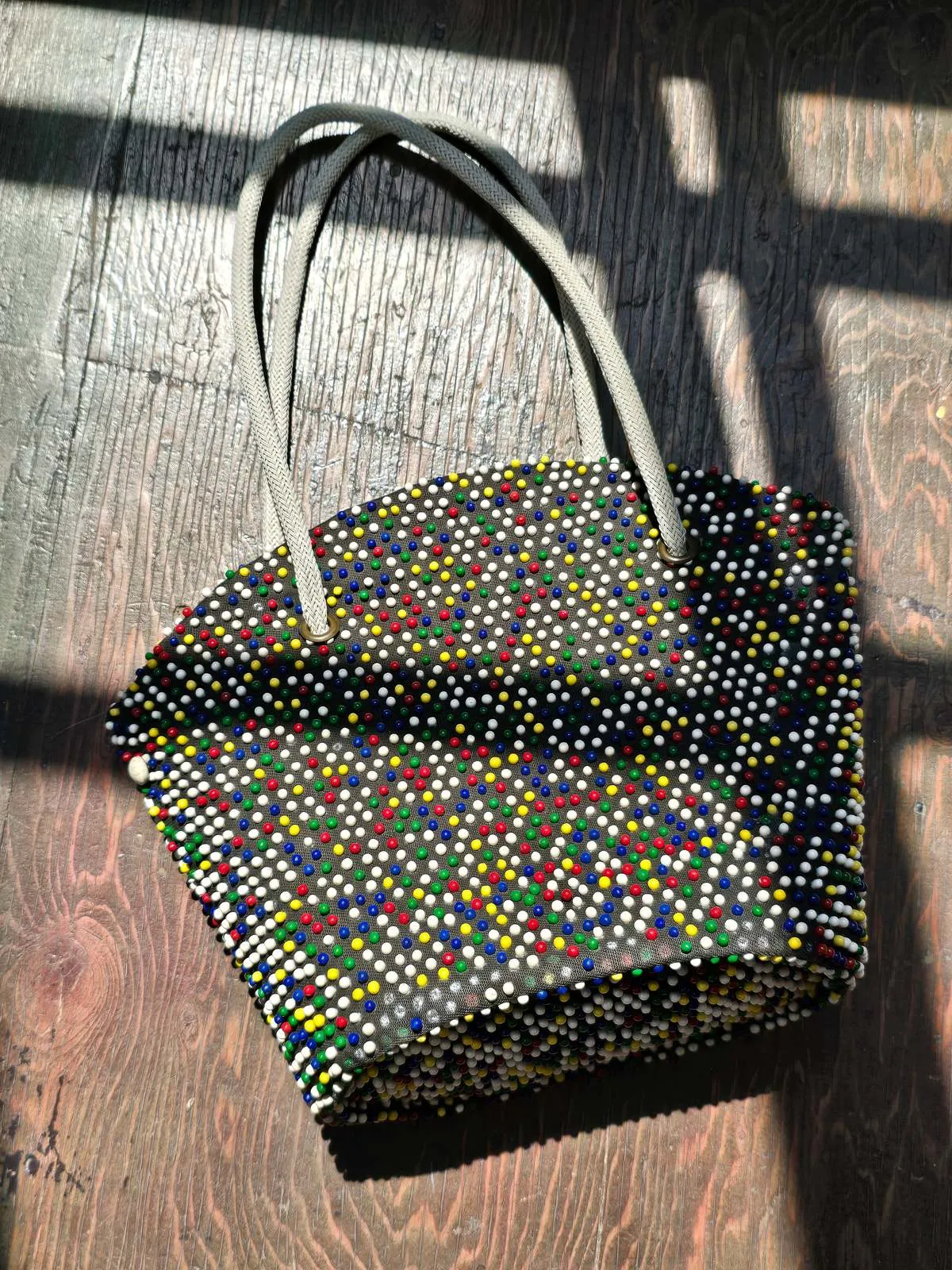 Candy Beaded Handbag - Black/White