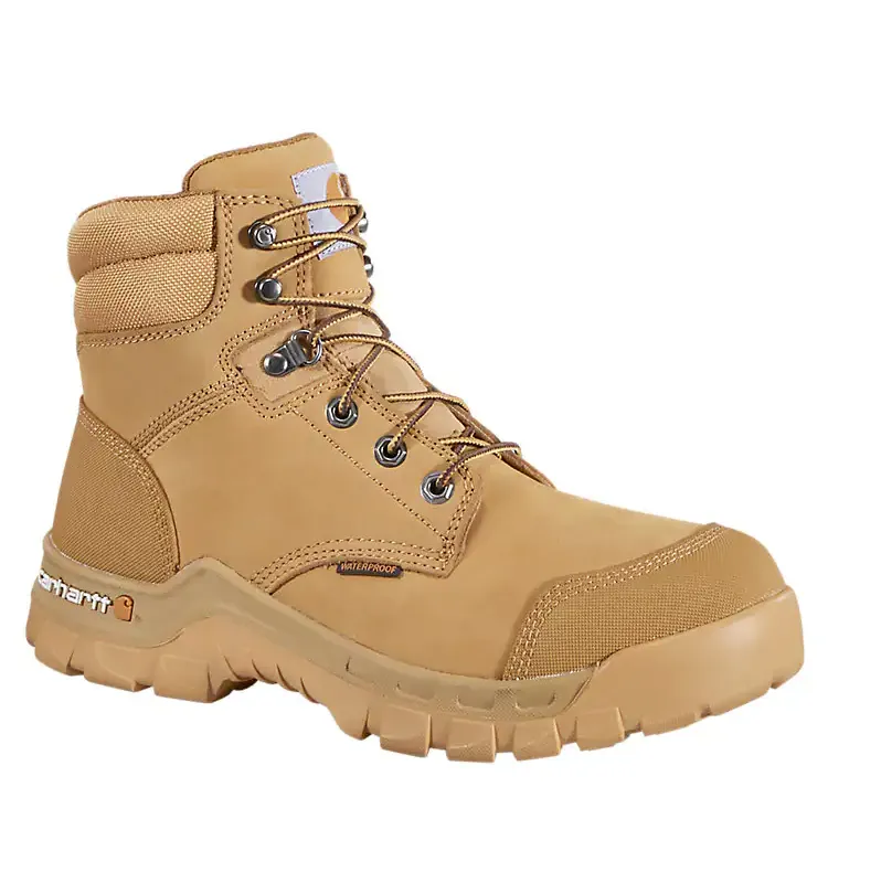 CARHARTT RUGGED FLEX WATERPROOF 6 SOFT TOE WORK BOOT 9.5W WHEAT NUBUCK