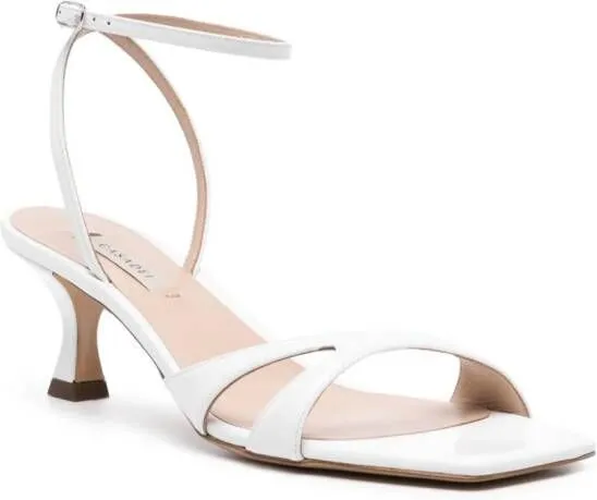 Casadei cut-out patent-leather sandals White