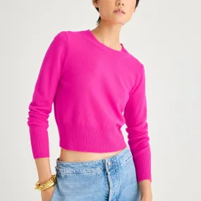 Cashmere shrunken crewneck sweater