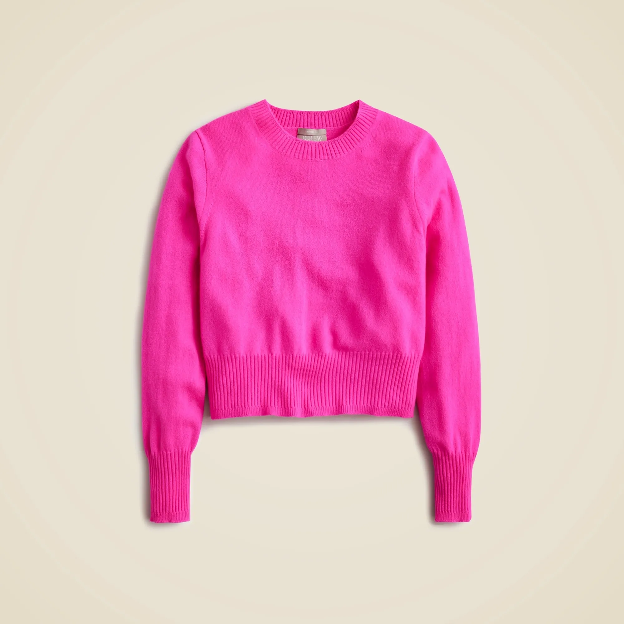 Cashmere shrunken crewneck sweater