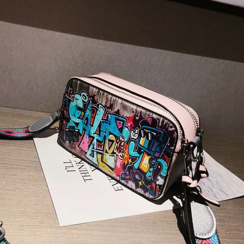 Casual Graffiti Patchwork Bags