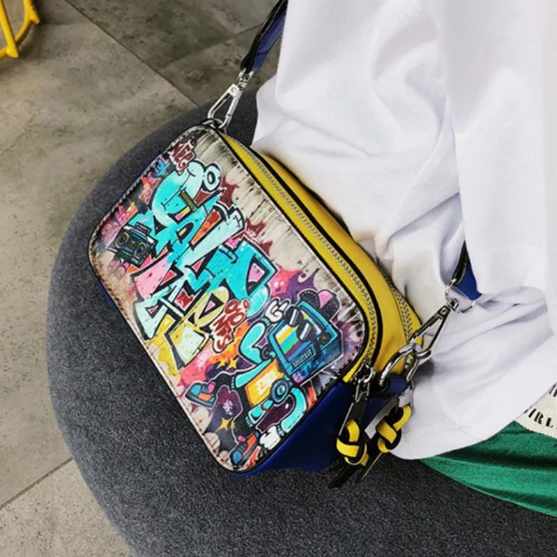 Casual Graffiti Patchwork Bags