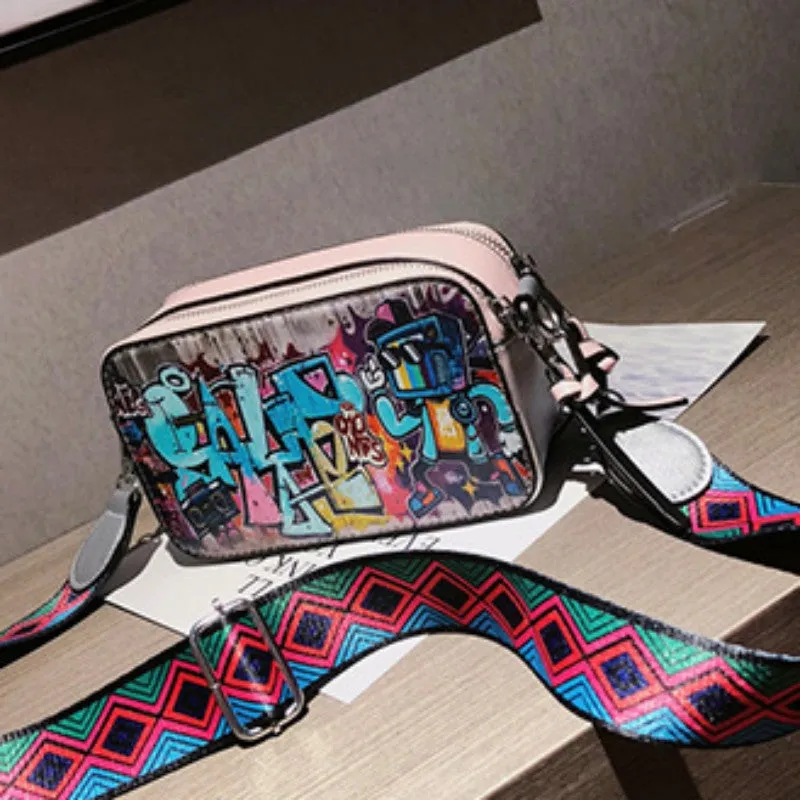 Casual Graffiti Patchwork Bags