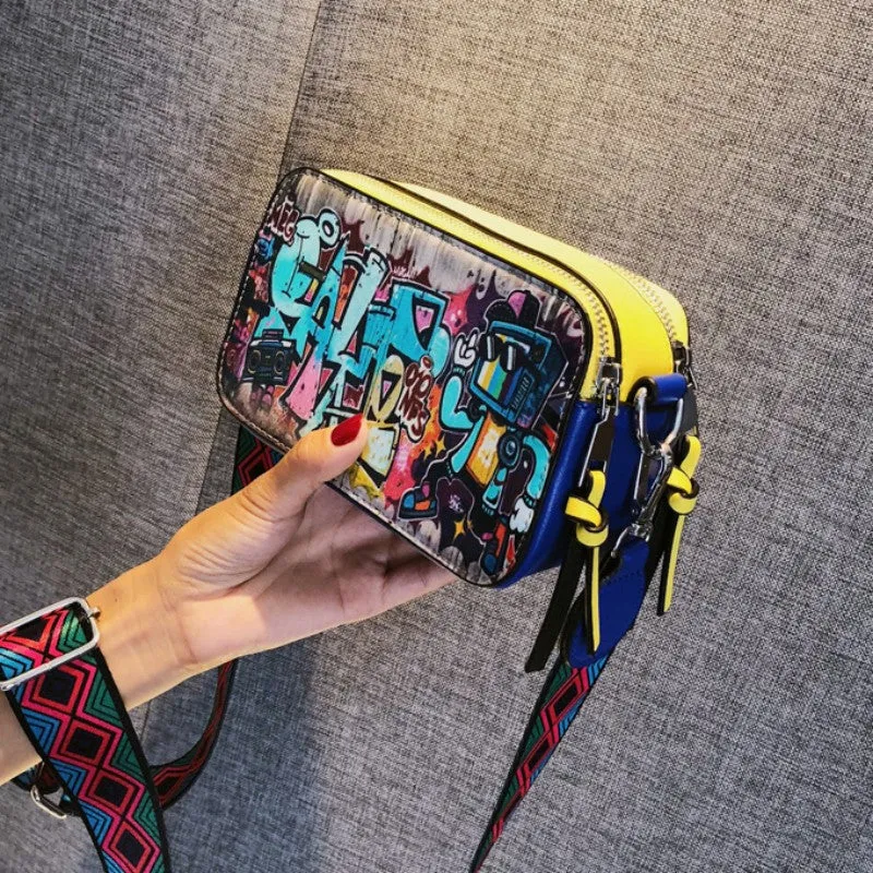 Casual Graffiti Patchwork Bags