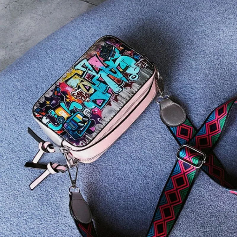 Casual Graffiti Patchwork Bags