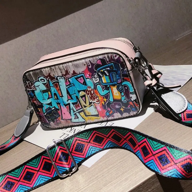 Casual Graffiti Patchwork Bags