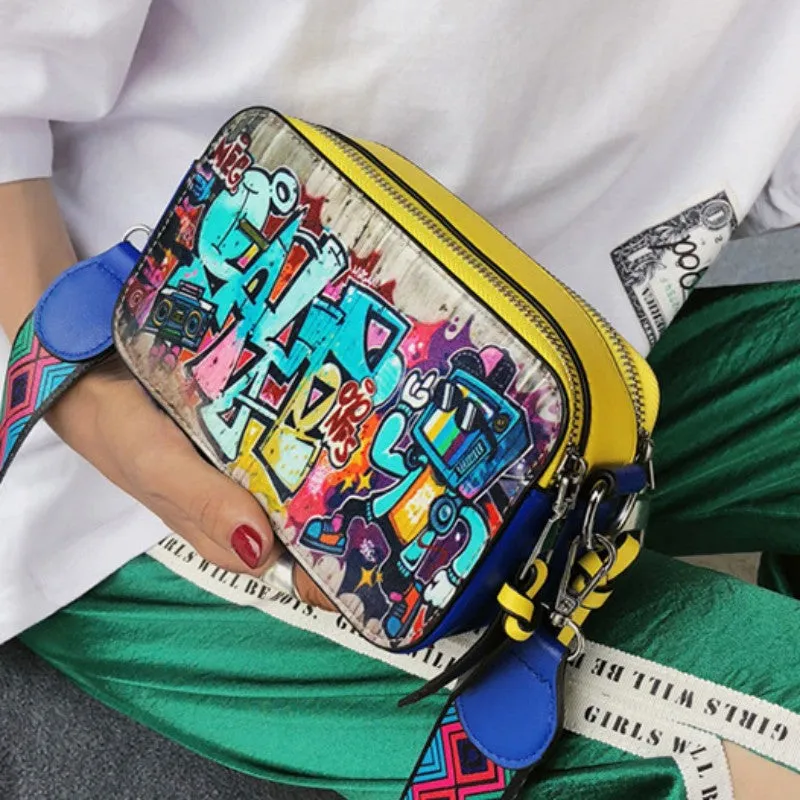 Casual Graffiti Patchwork Bags