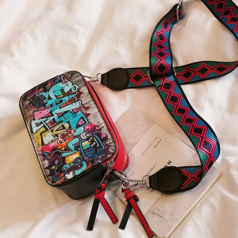 Casual Graffiti Patchwork Bags