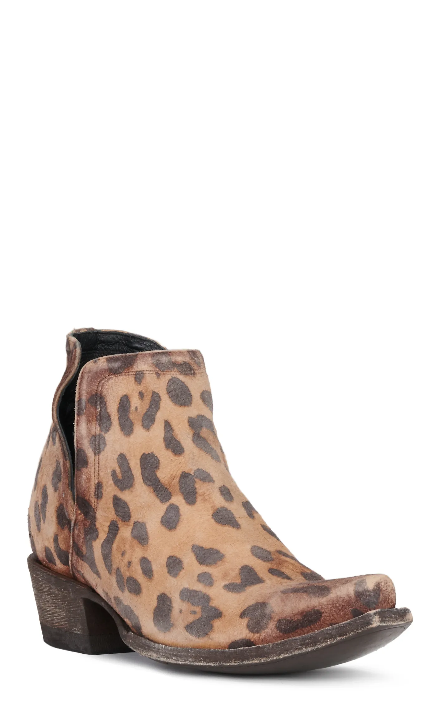 Cavender's Women's Honey Leopard Print Snip Toe Cowboy Booties