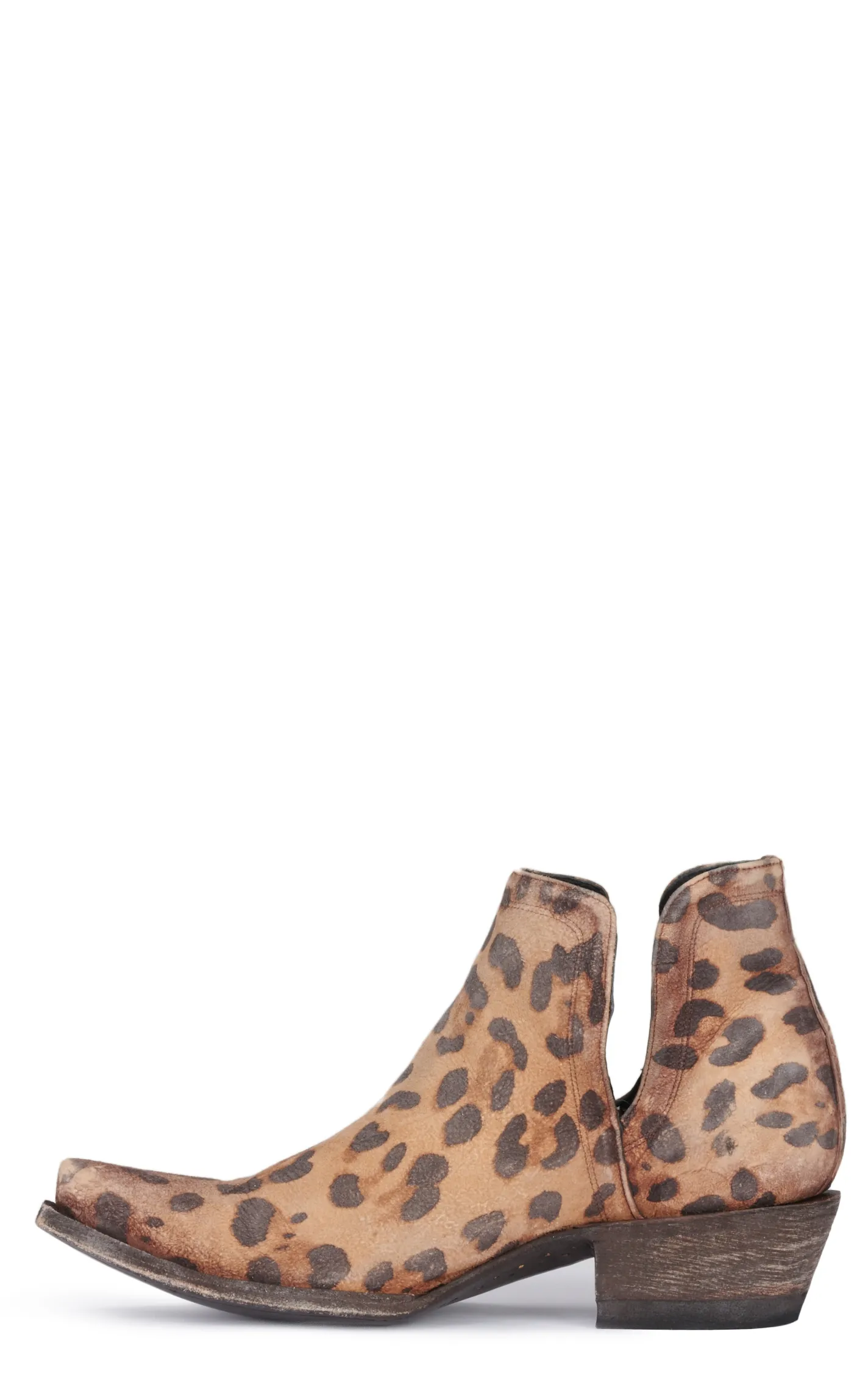 Cavender's Women's Honey Leopard Print Snip Toe Cowboy Booties