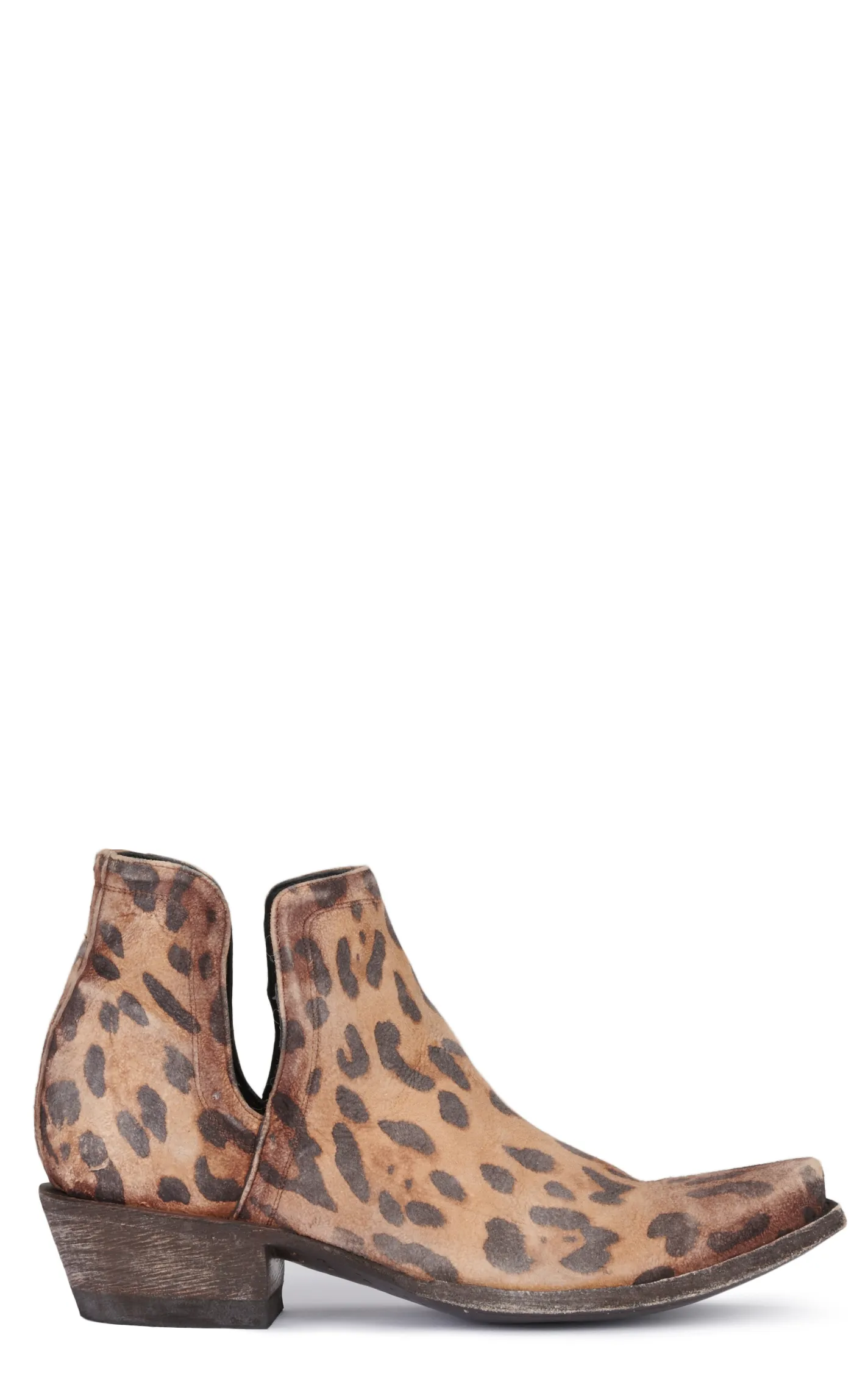 Cavender's Women's Honey Leopard Print Snip Toe Cowboy Booties