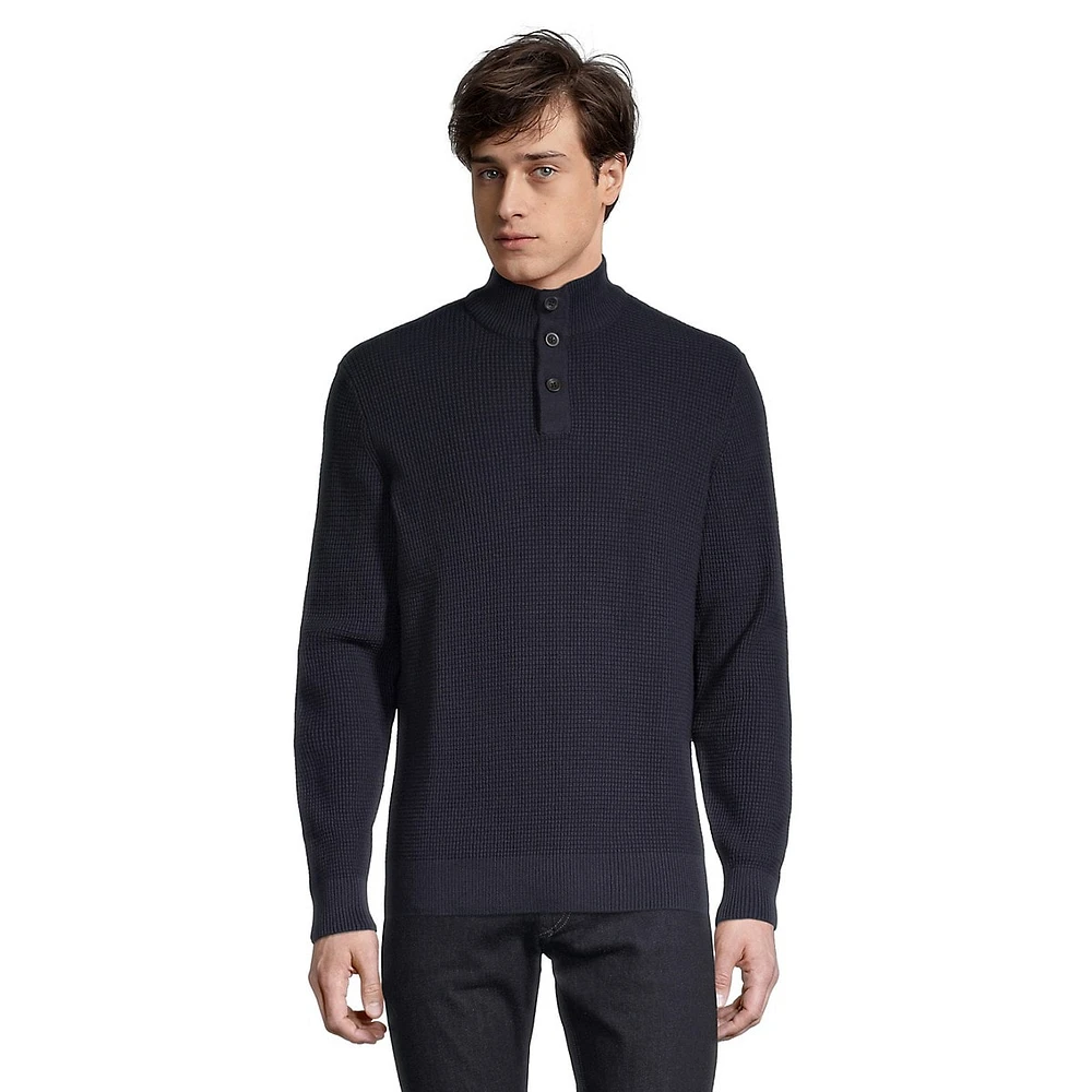 Chaps Mockneck Textured Sweater