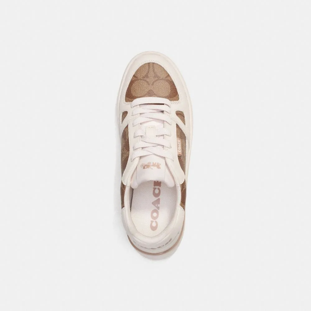 Clip Court Low Top Sneaker In Signature Canvas