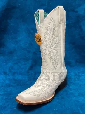 Corral B5009 Ladies Embroidery Wide Square Toe Western Boot White