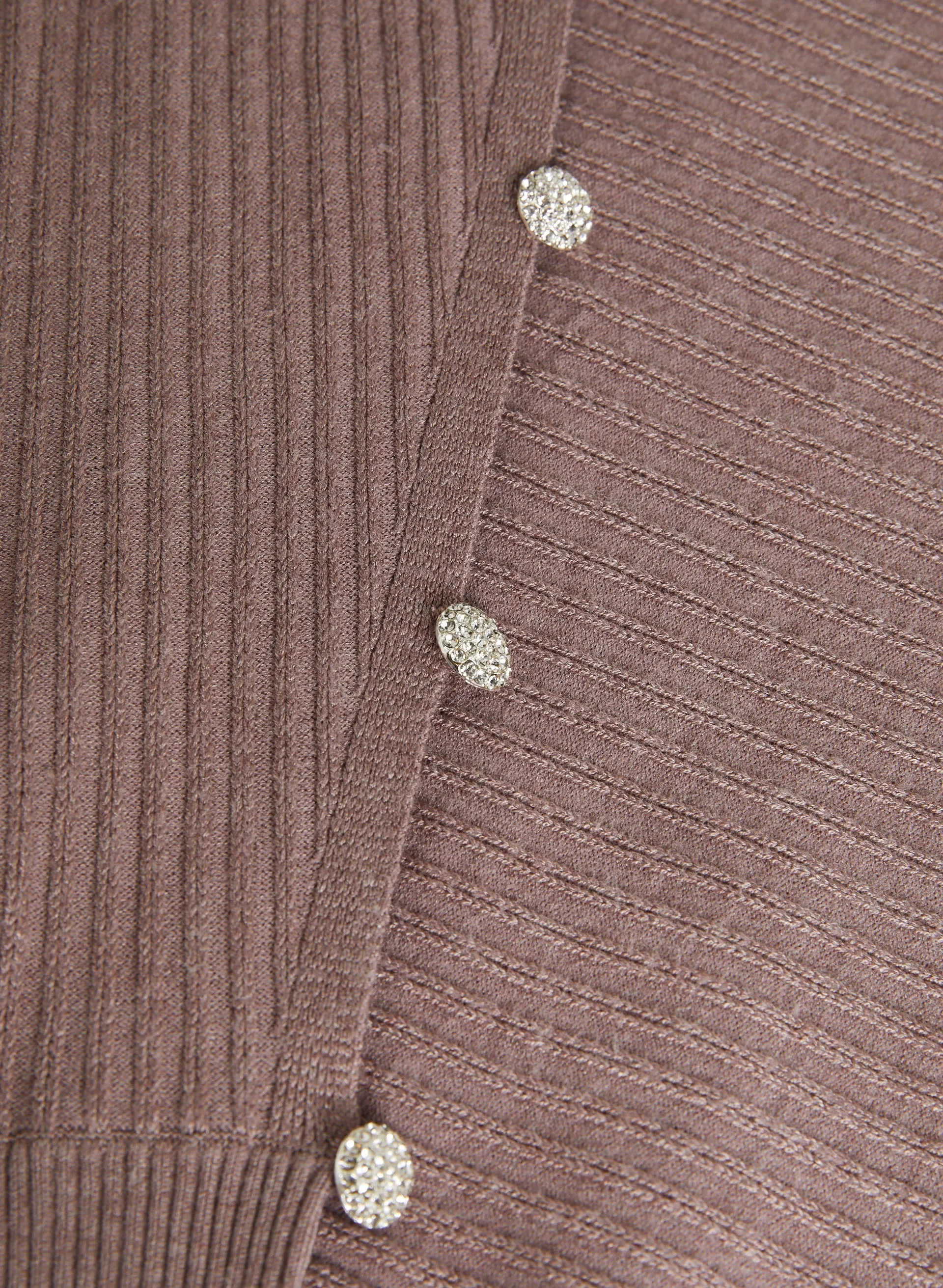 Cutout Sleeve Button Detail Sweater