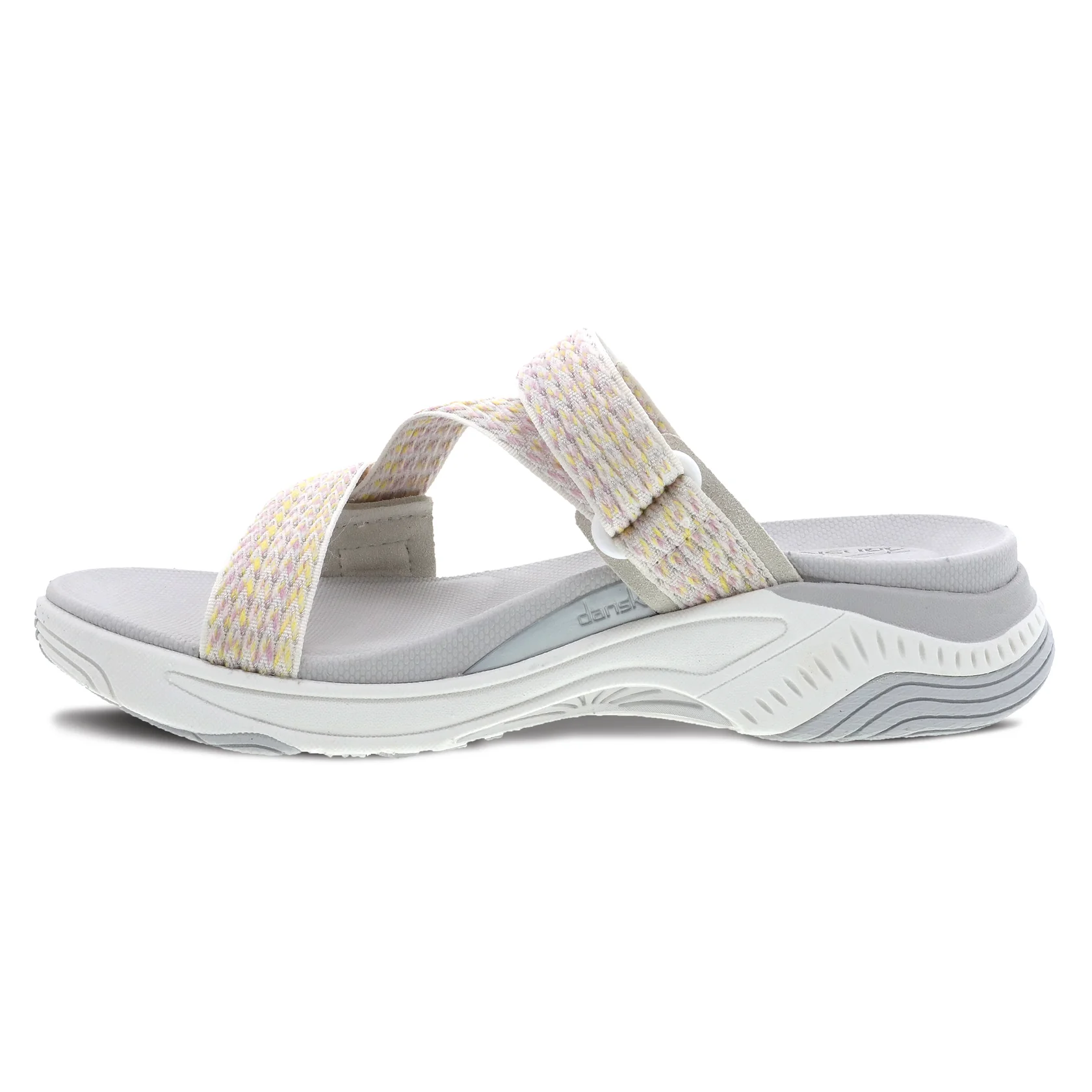 Dansko Women’s Rosette Slide Sandals-Ivory Multi Webbing