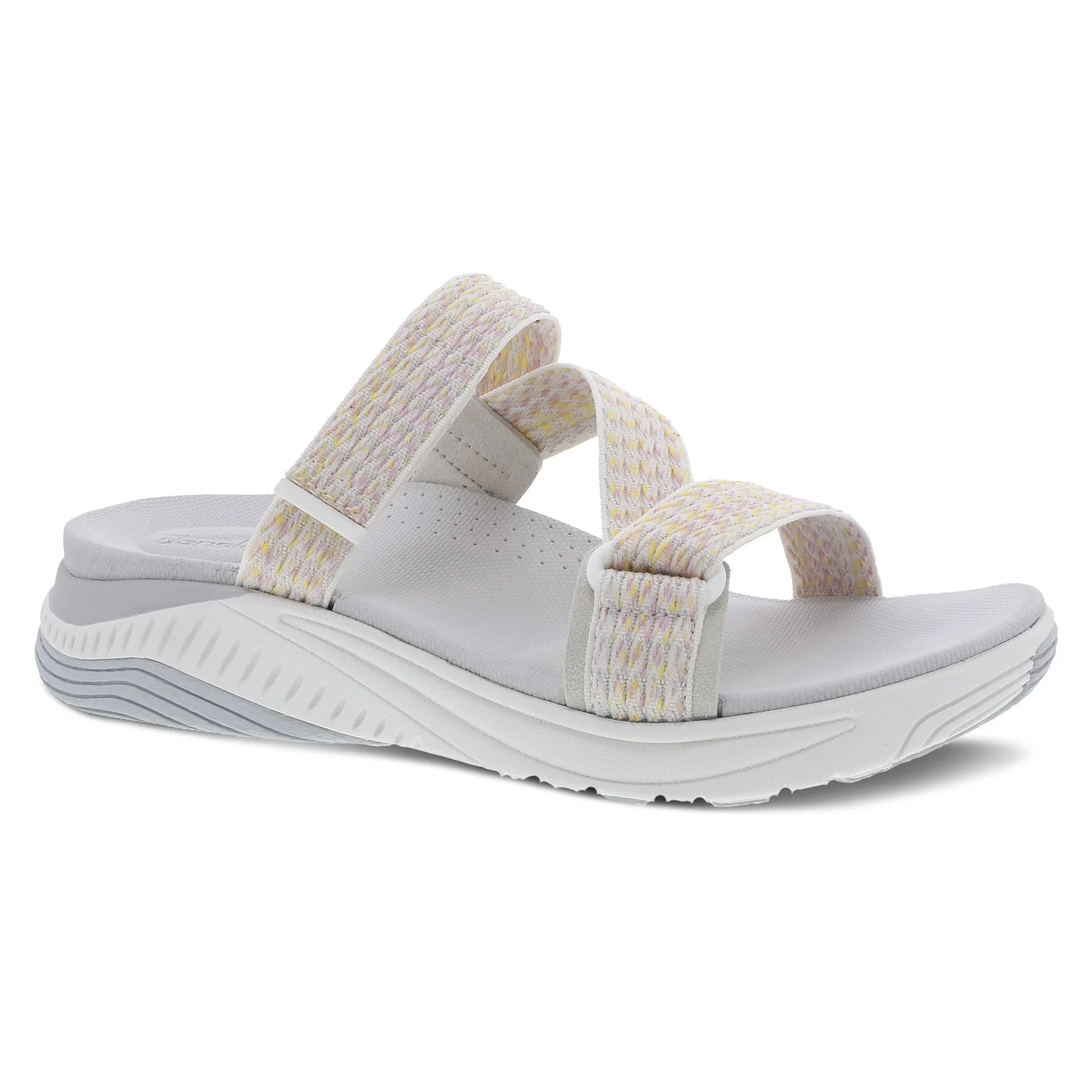 Dansko Women’s Rosette Slide Sandals-Ivory Multi Webbing