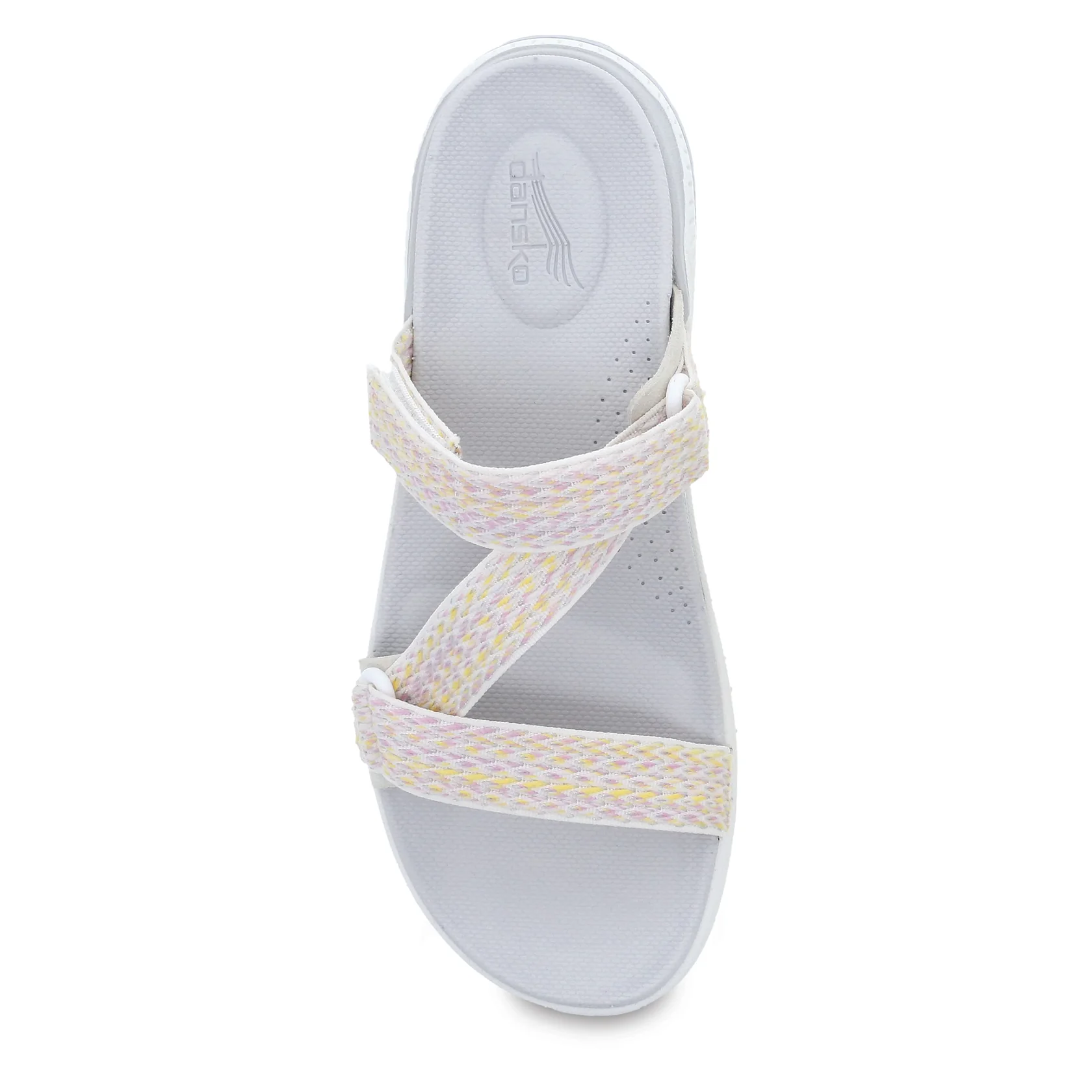 Dansko Women’s Rosette Slide Sandals-Ivory Multi Webbing