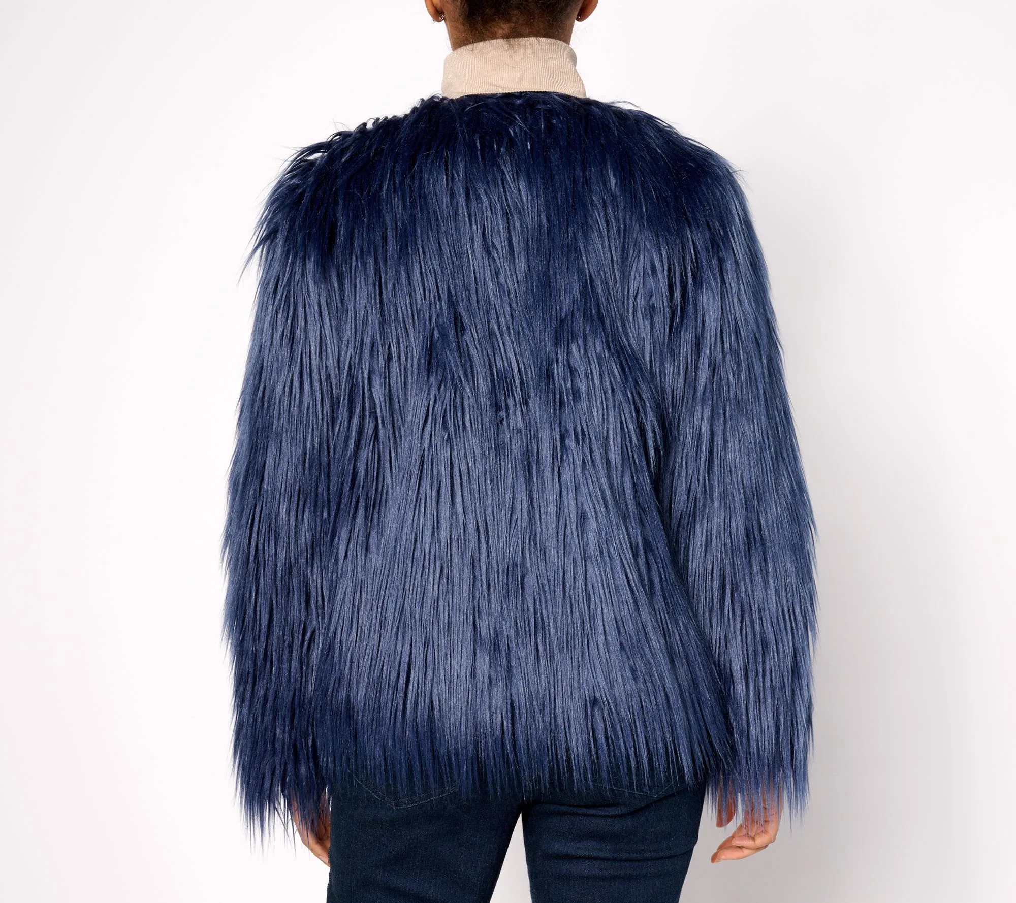 Dennis Basso Faux Mongolian Fur Coat