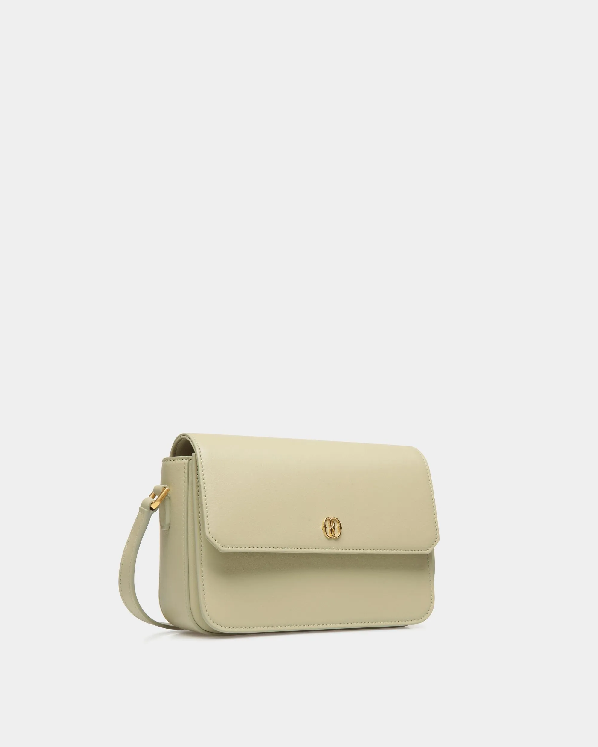 Emblem Small Crossbody Bag In Light Green Leather 