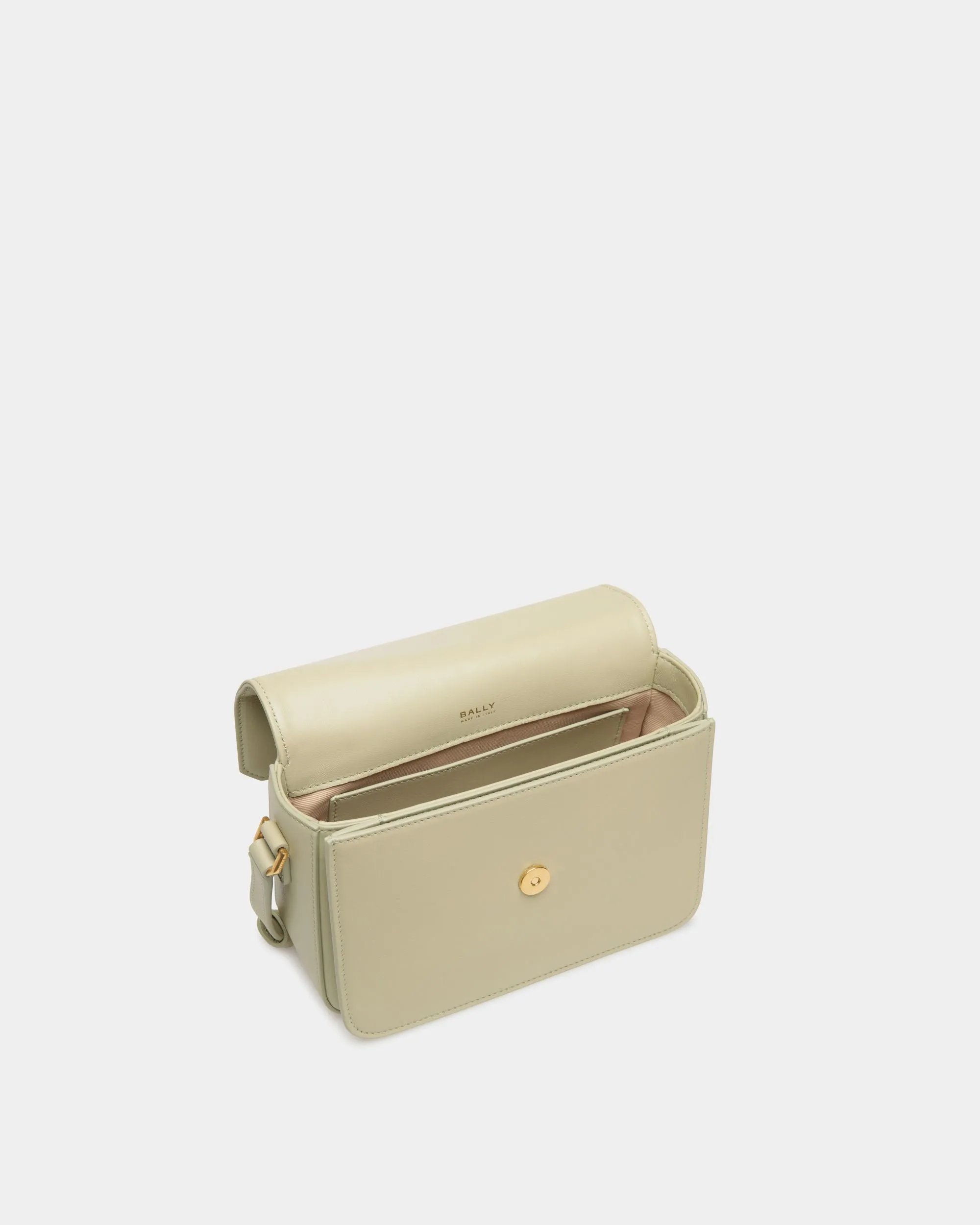 Emblem Small Crossbody Bag In Light Green Leather 