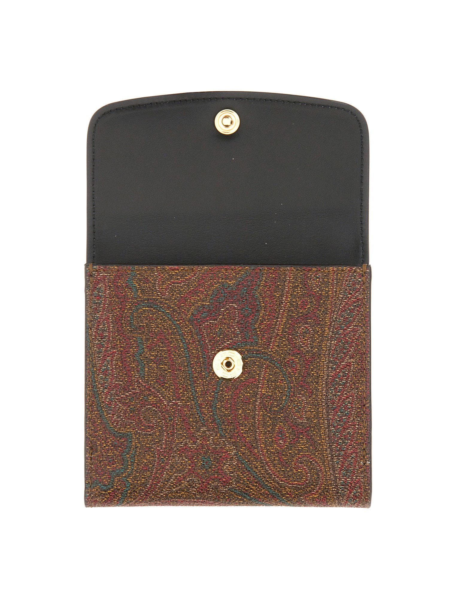 ETRO    PAISLEY PRINT COATED CANVAS WALLET