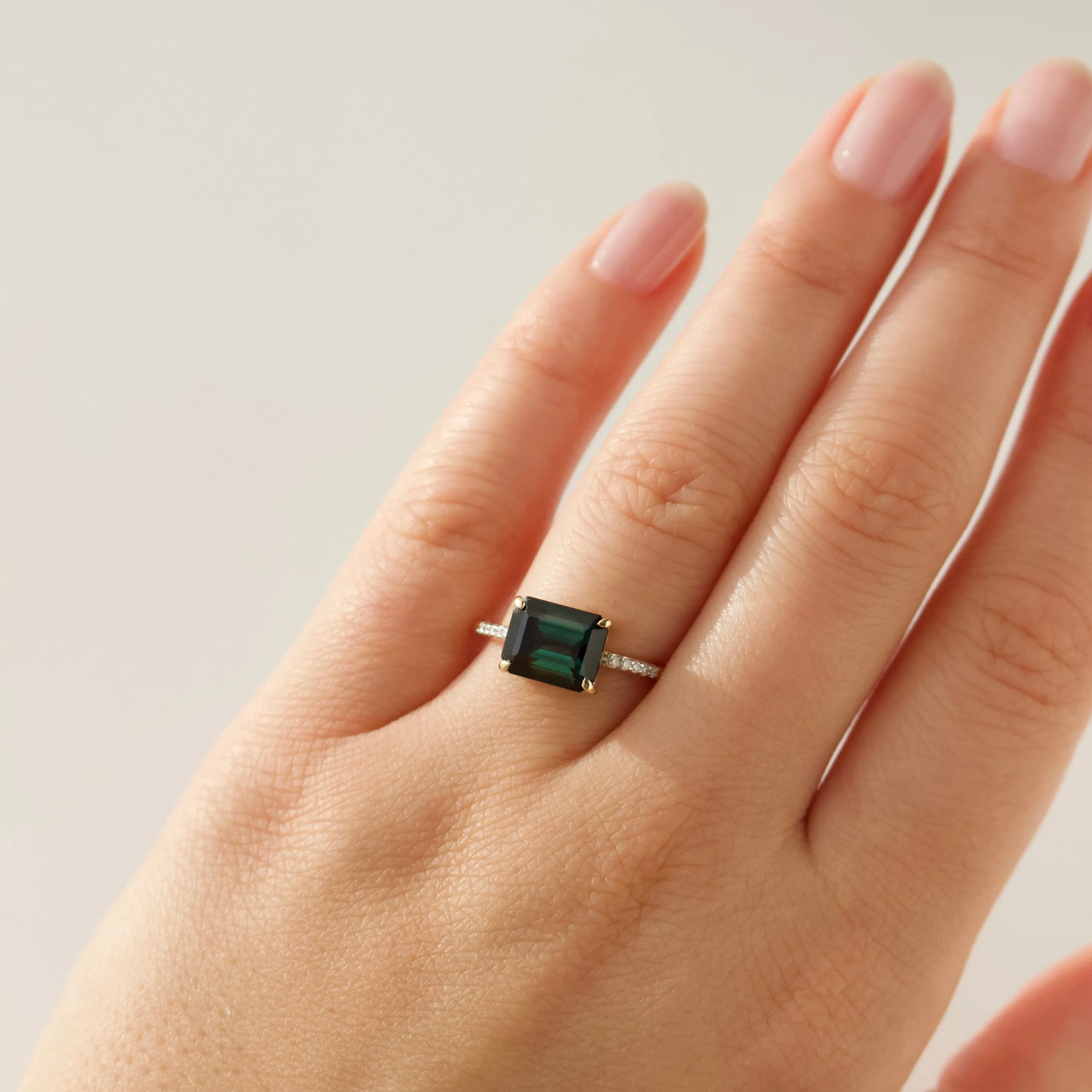 Exclusive Tourmaline and Diamond Ring - Size Small