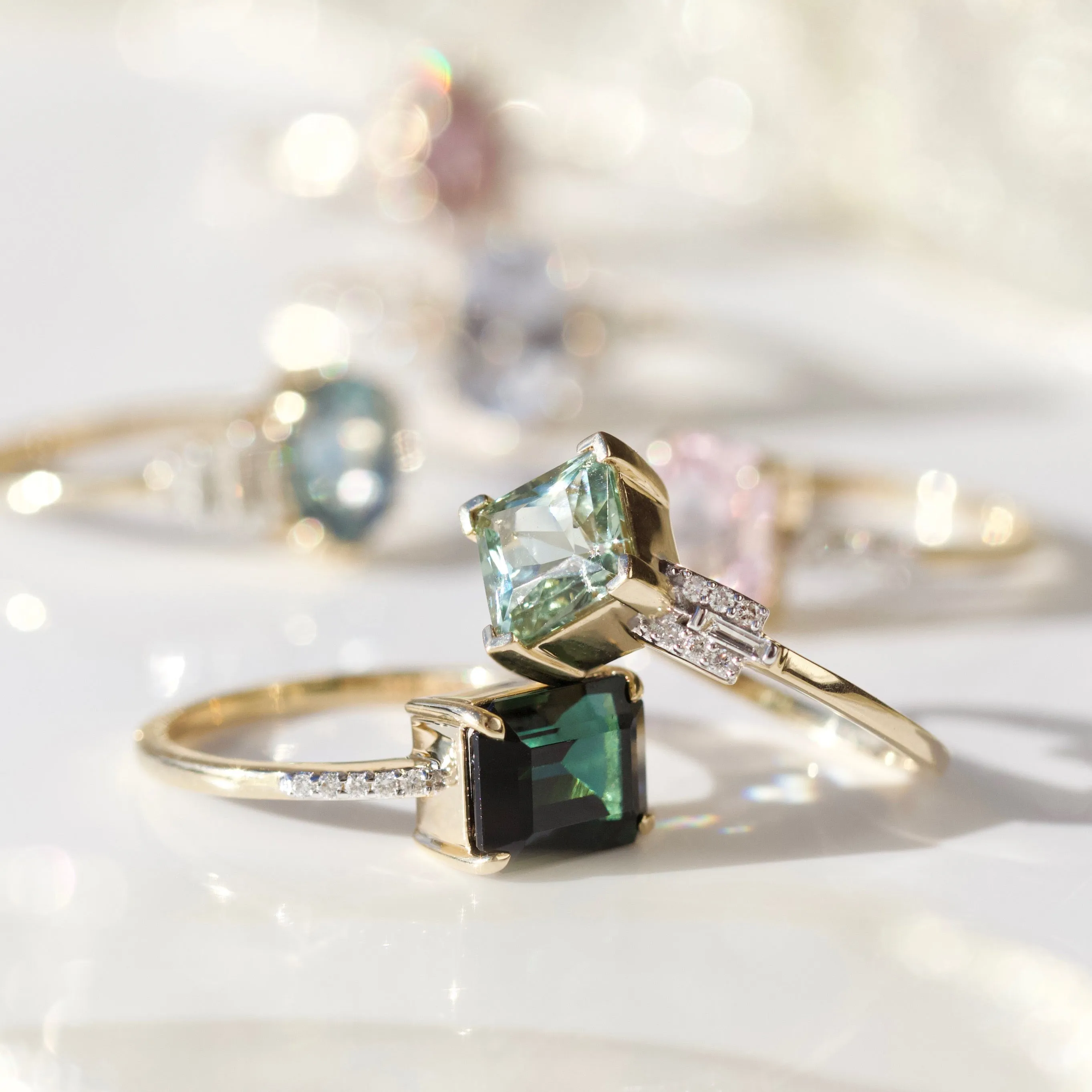 Exclusive Tourmaline and Diamond Ring - Size Small