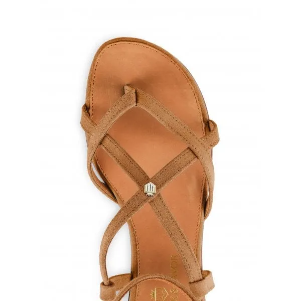 Fairfax & Favor Womens Brancaster Sandals in Tan Suede