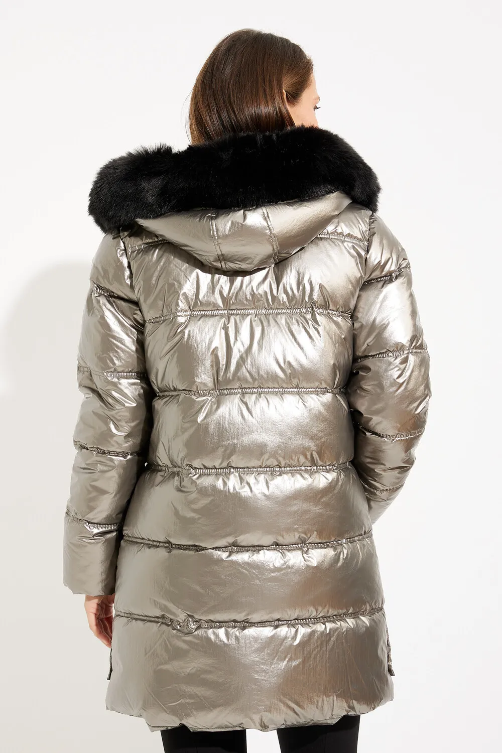 Faux Fur Puffer Coat Style 233923