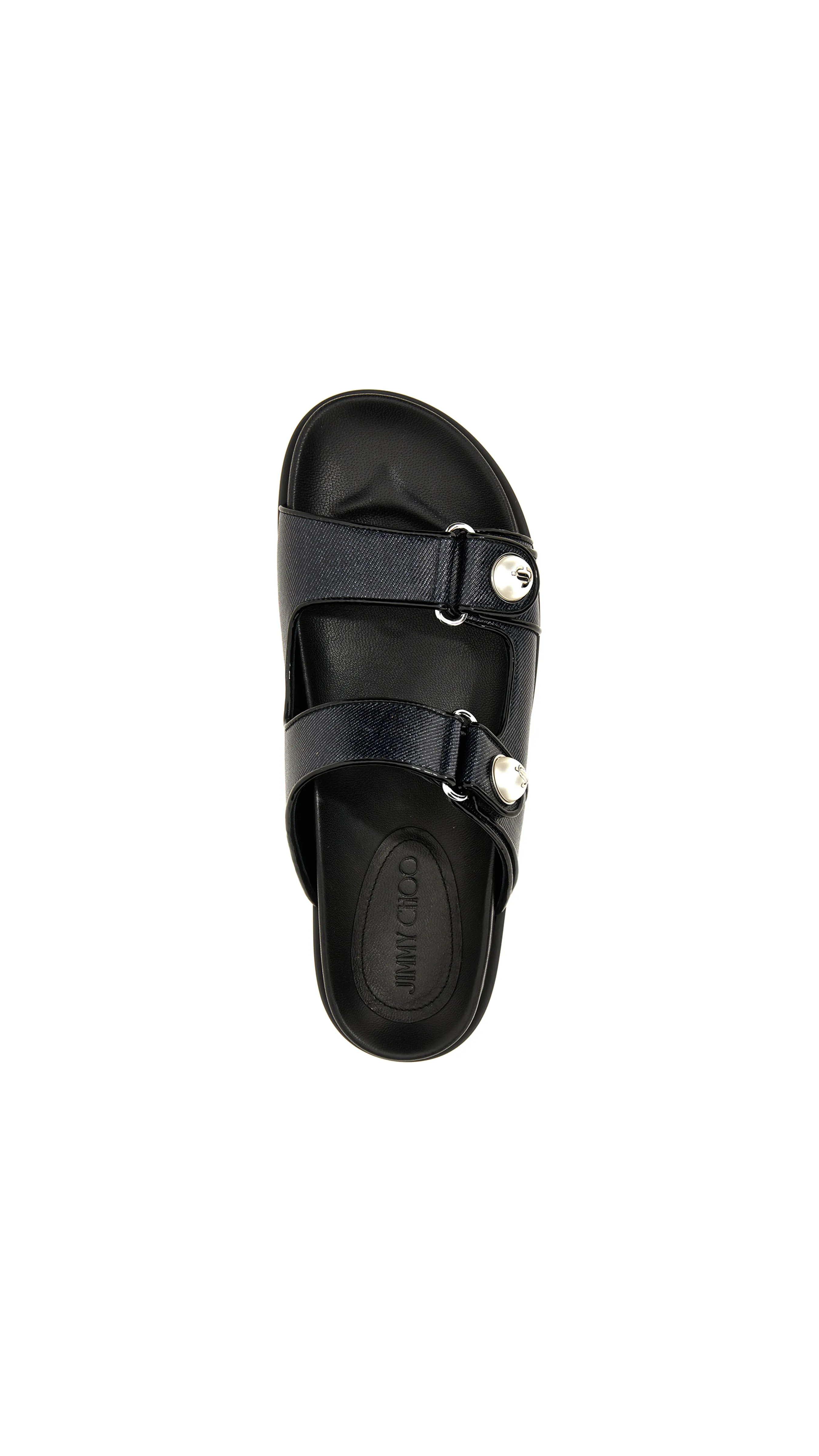 Fayence Shiny Denim Sandals - Black