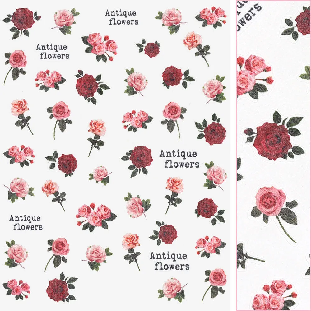 Floral Nail Art Sticker / Antique Roses